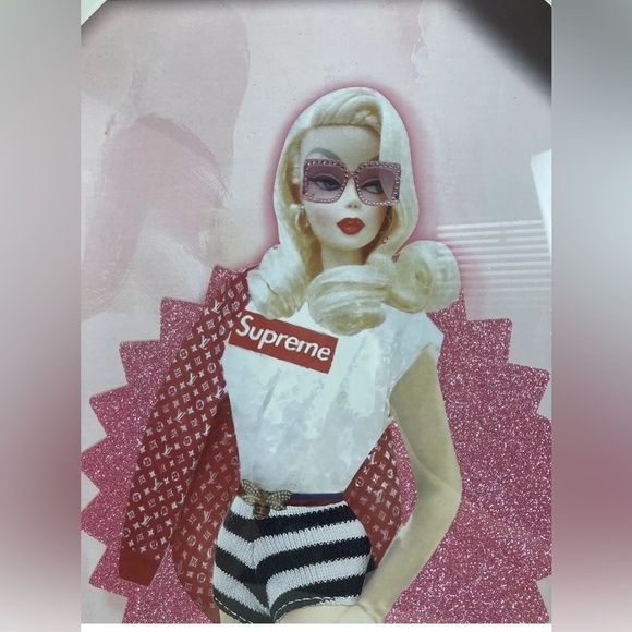 Design District SUPREME Vintage style Barbie Framed Designer Wall Art New Rare - Picture 2 of 6
